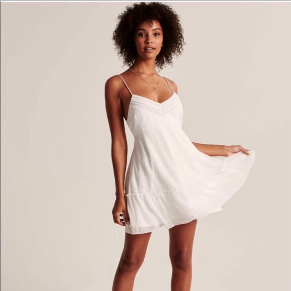 Abercrombie White Cami Mini Dress (size M)